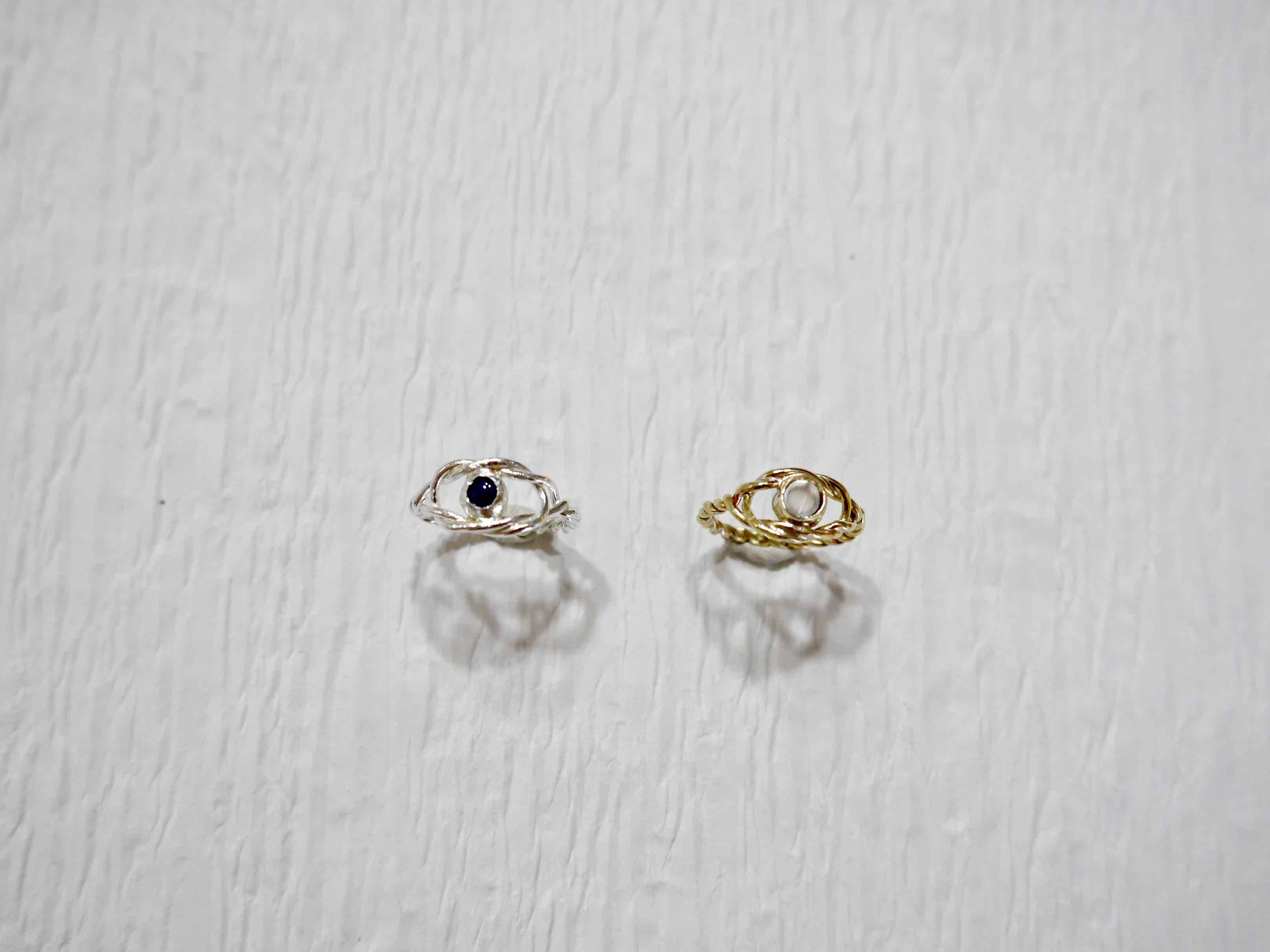 ベビーリング【縁】（誕生石付）　※真鍮、14kgfチェーン