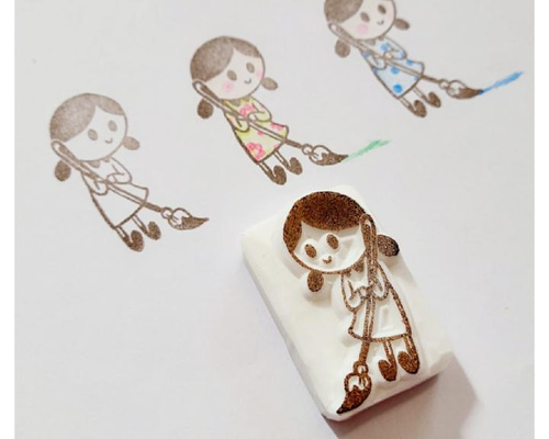 消しゴムはんこ。女子はんこ 5dd19f941699a44bcf65b026b9c853