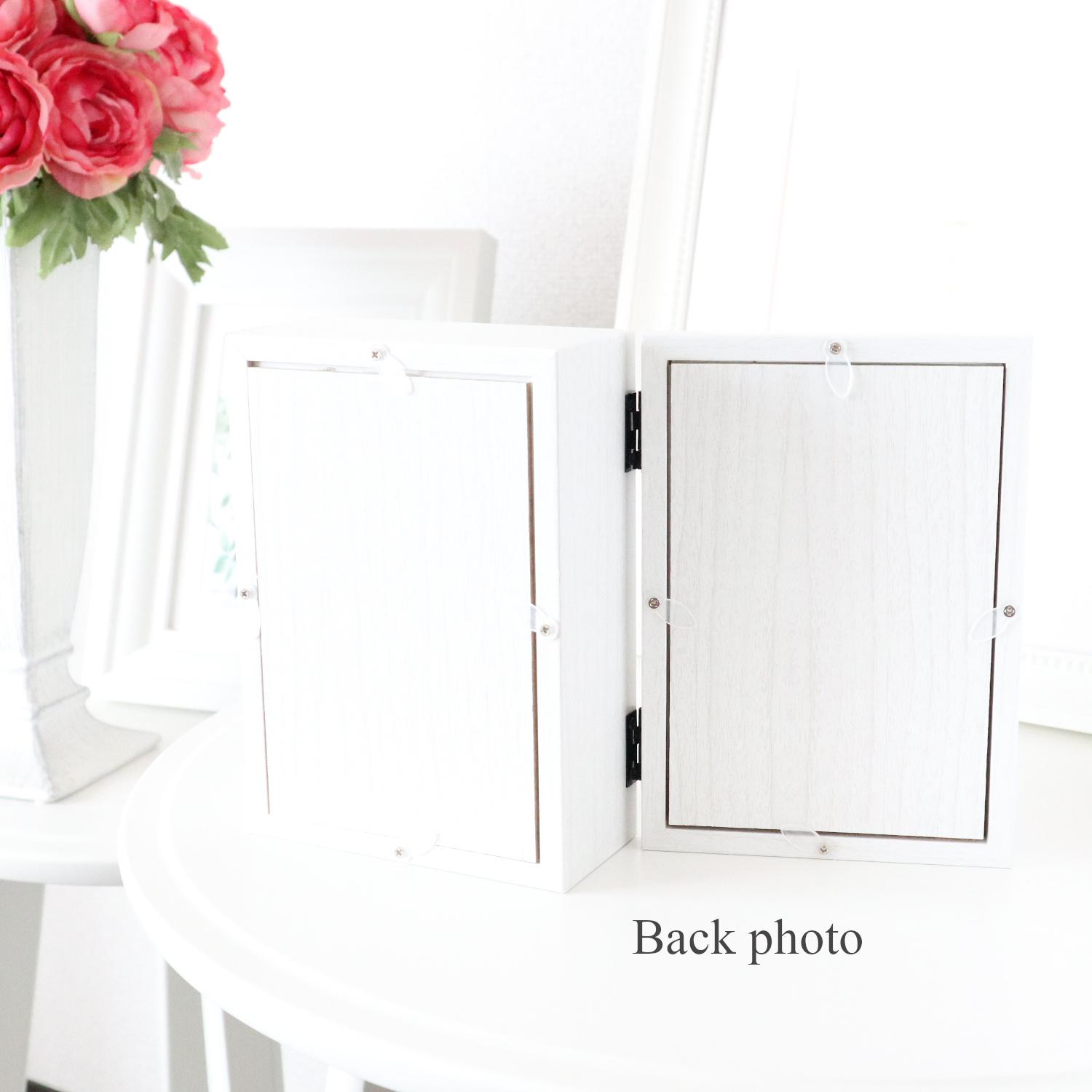 【送料無料】メッセージカード付｜シャンパンホワイトの上品なフォトフレーム｜記念日・結婚祝い・退職祝い　pre.056