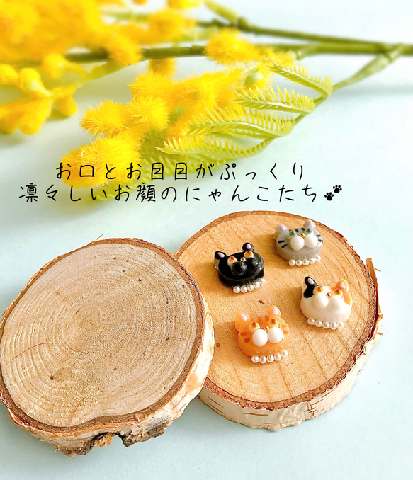 【受注制作】いつも一緒に‍ฅ^•ω•^ฅ にゃんこ ピアス／イヤリング  猫 ねこ 動物 アニマル cat 猫モチーフ 7枚目の画像