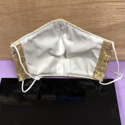 高級西陣織金襴マスク　黄梅　立体縫製　抗菌防臭生地 4枚目の画像