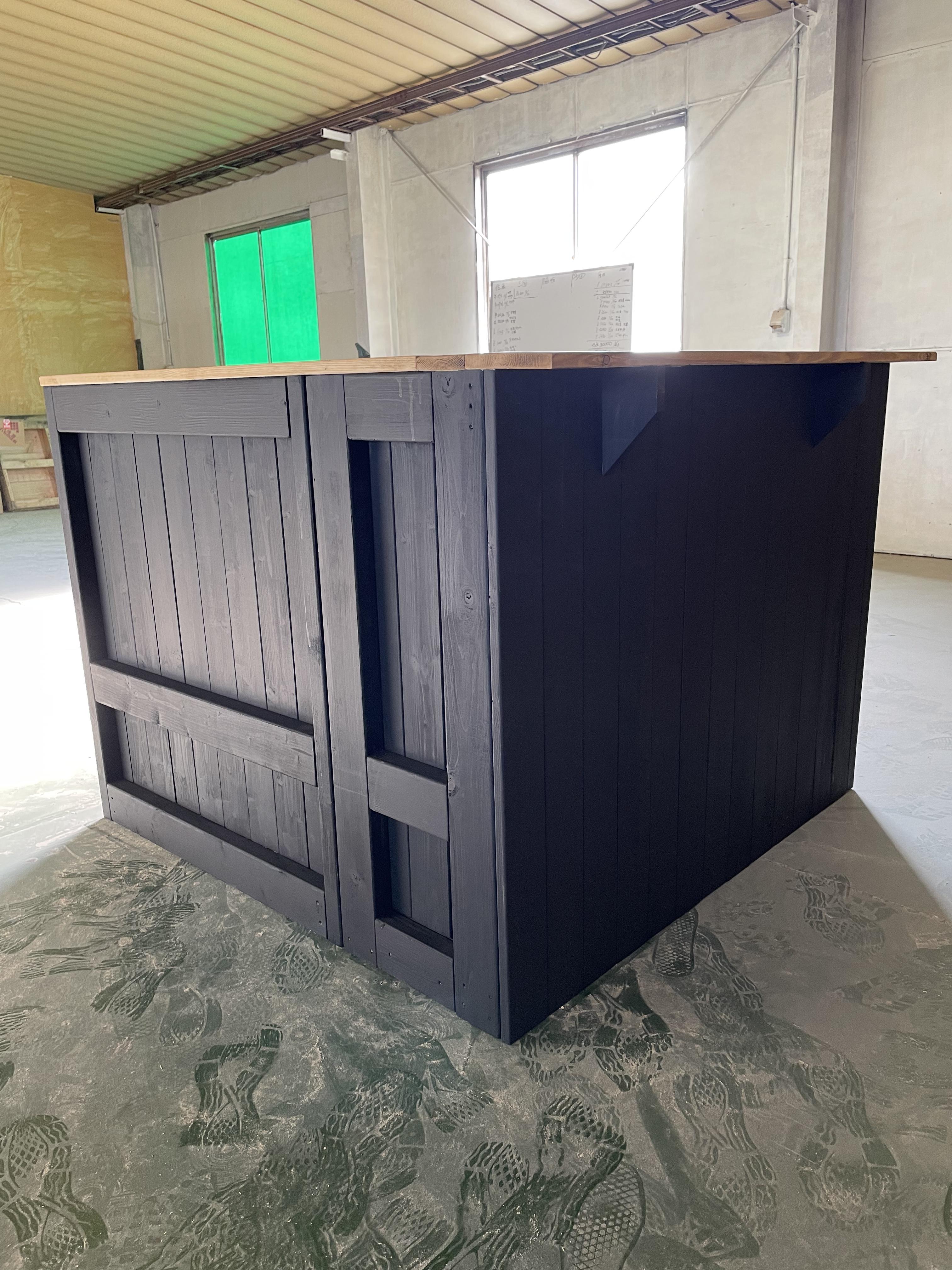 【L型】カウンター　２分割　レジ　正面幅110✖︎高さ84✖︎奥行き45センチ　サイド  90✖︎高さ84✖︎40㌢ 43,355円