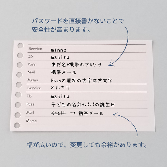色で分けて上手に管理♪パスワードノート 2枚目の画像