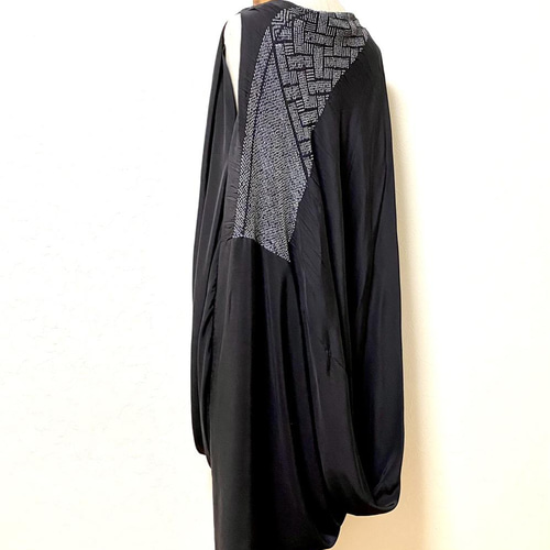 兵児帯リメイク　ドレープワンピース　着物リメイク 兵児帯リメイク ドレープワンピース 着物リメイク 正絹 兵児帯