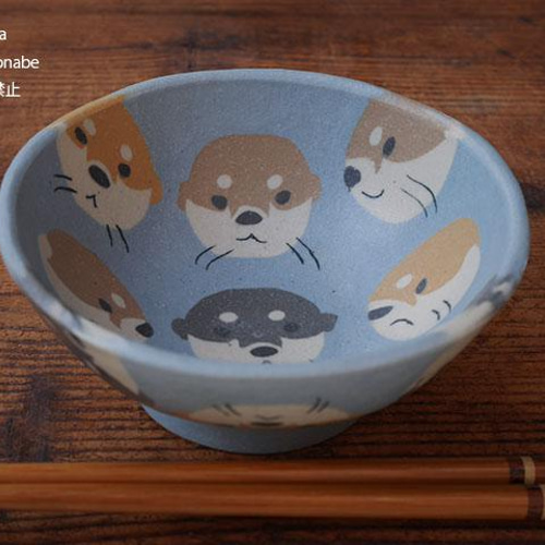 練込飯椀/カワウソ 茶碗・めし碗 sirokumadonabe 通販 13354449