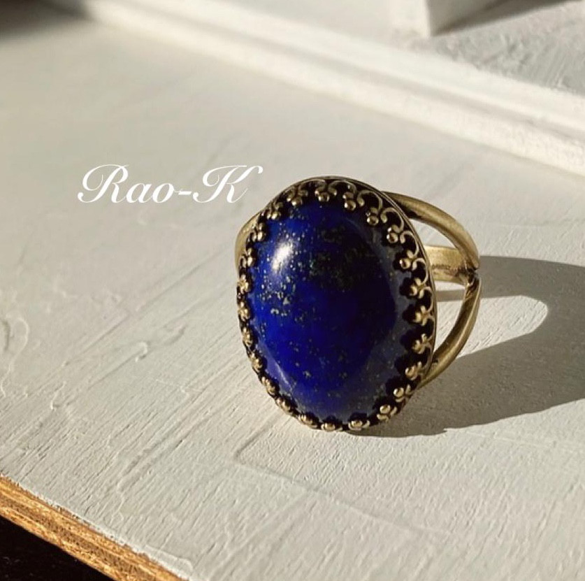 ✨ヨーロピアン・アンティーク調リング〜極上ラピスラズリ