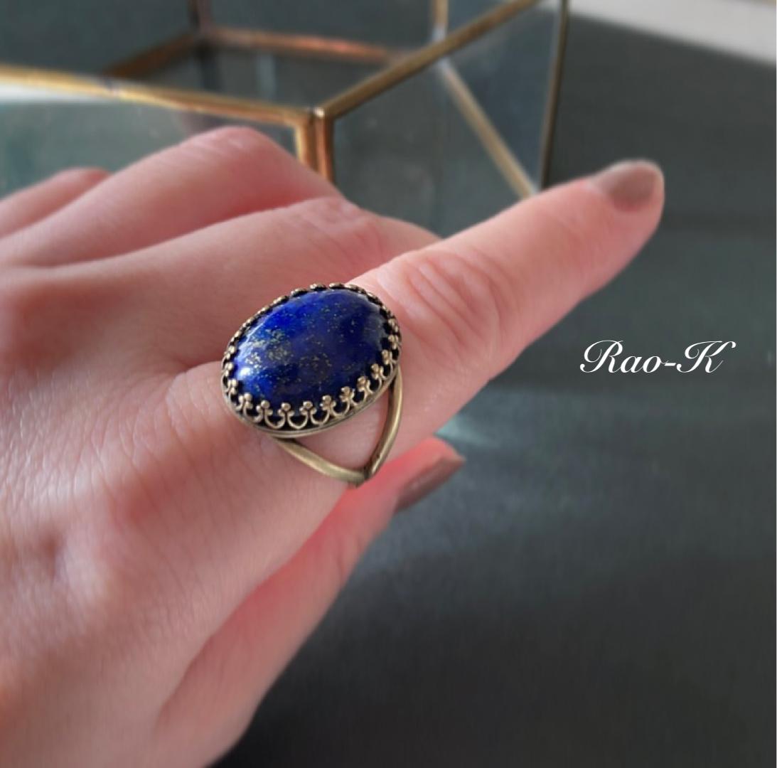 ✨ヨーロピアン・アンティーク調リング〜極上ラピスラズリ