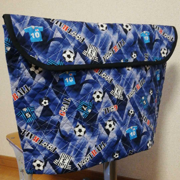 防災頭巾カバー　椅子の背もたれ用　フットボール 1枚目の画像