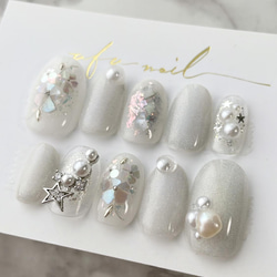 star pearl flower nail☆☆星/スター/マグネットネイル/ギャラクシーネイル 3枚目の画像