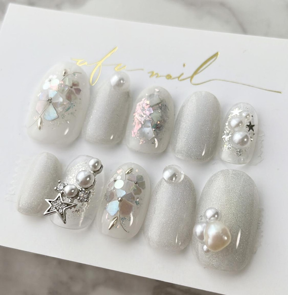 star pearl flower nail☆☆星/スター/マグネットネイル/ギャラクシーネイル 3枚目の画像