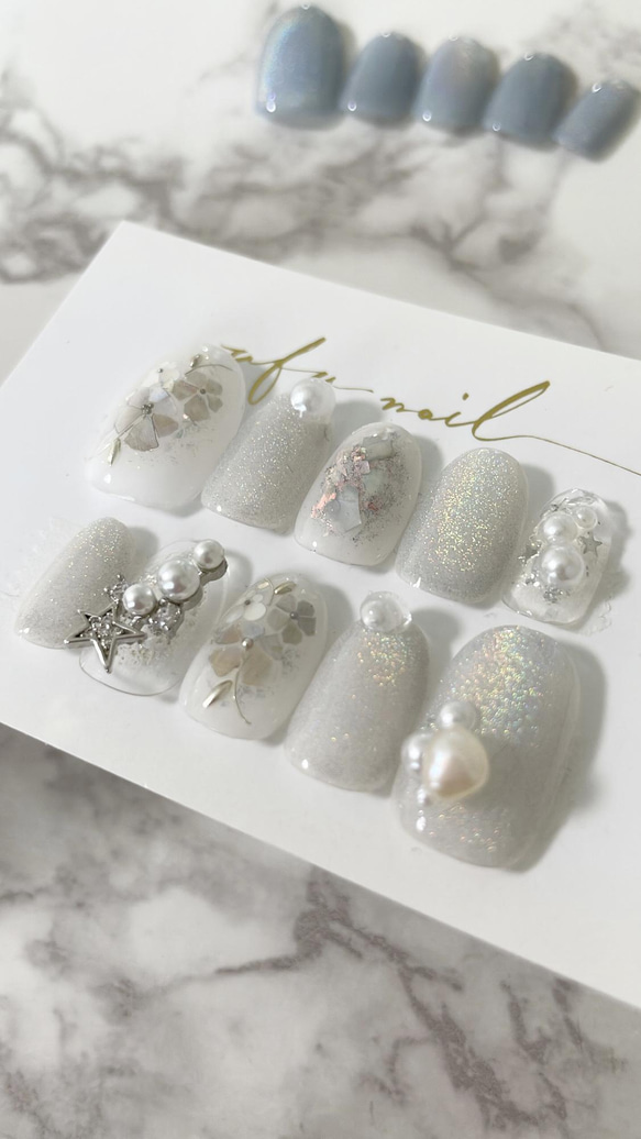 star pearl flower nail☆☆星/スター/マグネットネイル/ギャラクシーネイル 4枚目の画像