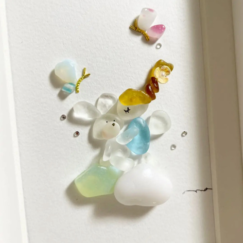 シーグラスアート うさぎと妖精 立体・オブジェ ma♡ 通販
