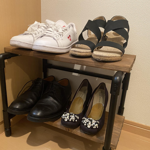 インダストリアルラック】パイプラック シューズラック アイアン風