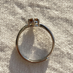 大粒4.5mmとろみブラウン　ファイア　スフェーン　フリーサイズリング　指輪　ロジウムコーティングシルバー925 1粒 11枚目の画像