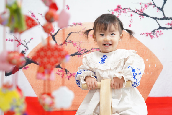 桃の花マット  扇のオルゴール   ひな祭りタペストリー 15枚目の画像