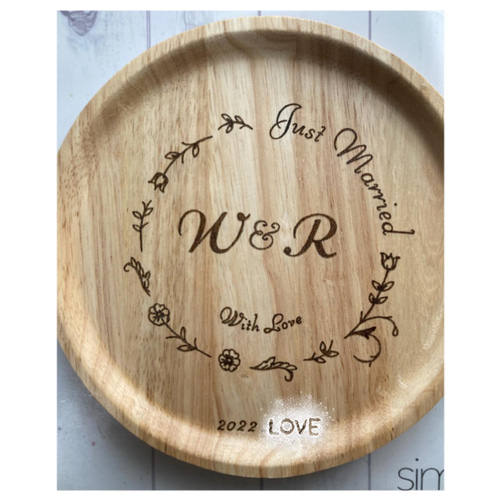 木製食器＊Happy Weddingプレート＊ラッピング・送料無料¥2500