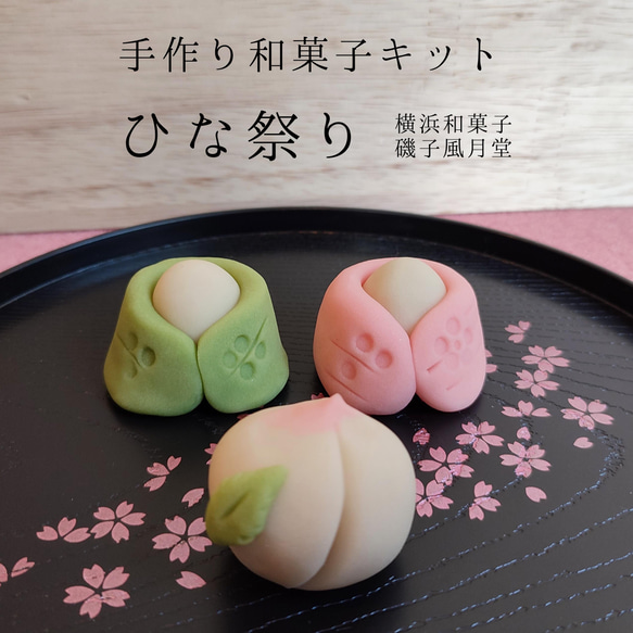 和菓子屋さんの手作り和菓子キット ひな祭り おうちで和菓子作り   春色新作2023 1枚目の画像