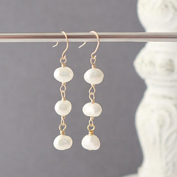 14kgf マザオパ カービングピアス♡ 天然石ジュエリー＆アクセサリーQuatre ONLINE STORE