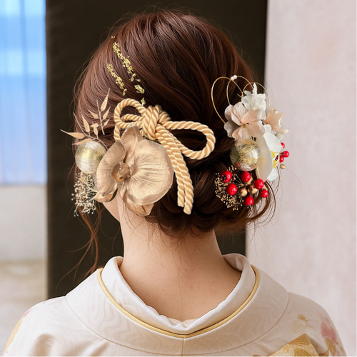 上品 胡蝶蘭【結婚式 成人式 卒業式】白無垢 色打掛 振袖 髪飾り