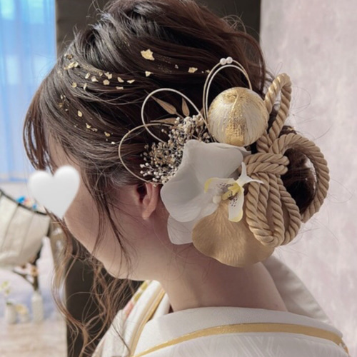 上品【結婚式 卒業式 成人式】白無垢 色打掛 水引 金箔 髪飾り 上品【結婚式 卒業式 成人式】白無垢 色打掛 水引 金箔 髪飾り