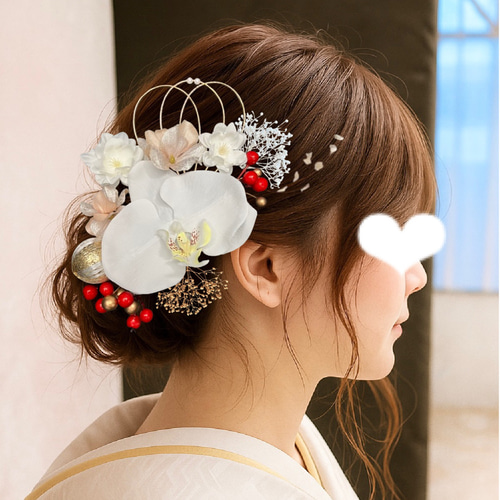 上品 胡蝶蘭【結婚式 成人式 卒業式】白無垢 色打掛 振袖 髪飾り