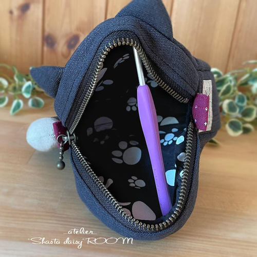 てぃんくる様♥️オーダーページ②　猫耳女の子　持ち手付きフラットポーチ てぃんくる様♥️オーダーページ② 猫耳女の子 持ち手付き