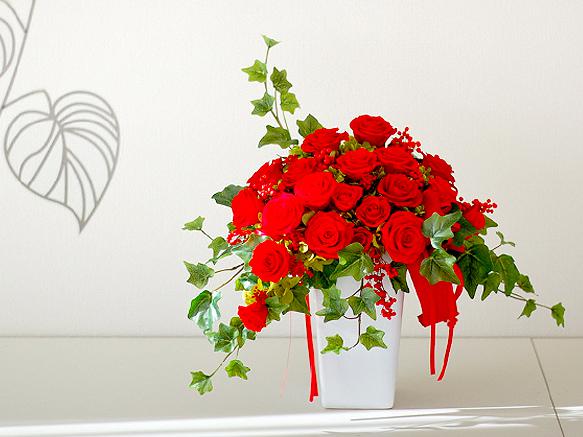 【Creema限定】再販2＊レッドローズをふんだんに使った可憐豪華なアレンジ