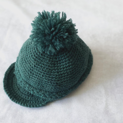 【Spring hat•くすみカラ-6色】子供用　くすみカラ-ボンボン帽子 9枚目の画像