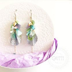 【Creema限定✨新色】14KGF: Sequins Flakes -ll P/E　#MINT　-ピアス/イヤリング 5枚目の画像