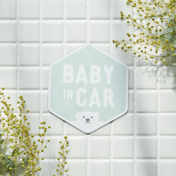 【しろくま】BABY IN CAR マグネットステッカー 1枚目の画像