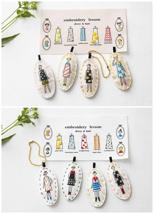 刺繍キット｜チャーム作製キット 100ねえさん｜初心者の刺繍