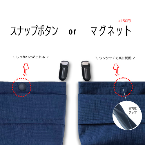 ラミネートの移動ポケット『リバティ犬柄×切り替え』（Wポケット