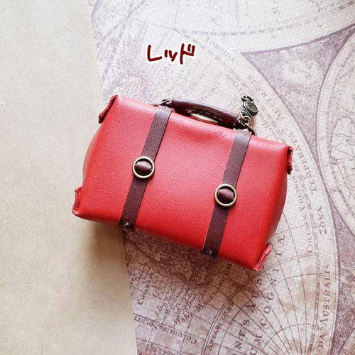 旅人の革トランク【スチームパンク風】小物入れ オビツ11 ミニチュア