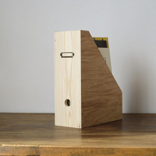 木製ファイルボックス（ネームプレート・穴有り） フリーボックス