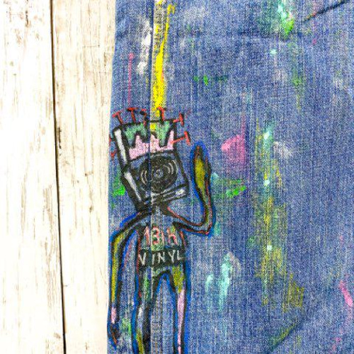 【honey】 basquiat アートワークデザインデニムパンツ men's FUDGE