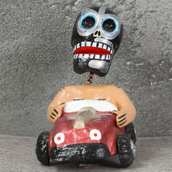 メキシコ工芸品 オープンカーとルチャリブレ カラベラドール 015 死者の日 2枚目の画像