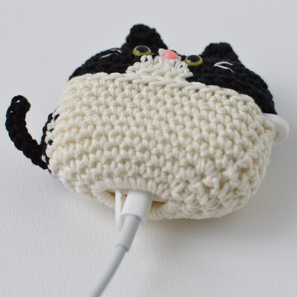 Hachiware Cat AirPods Pro 保護套｜Amigurumi 矽膠保護套 第4張的照片