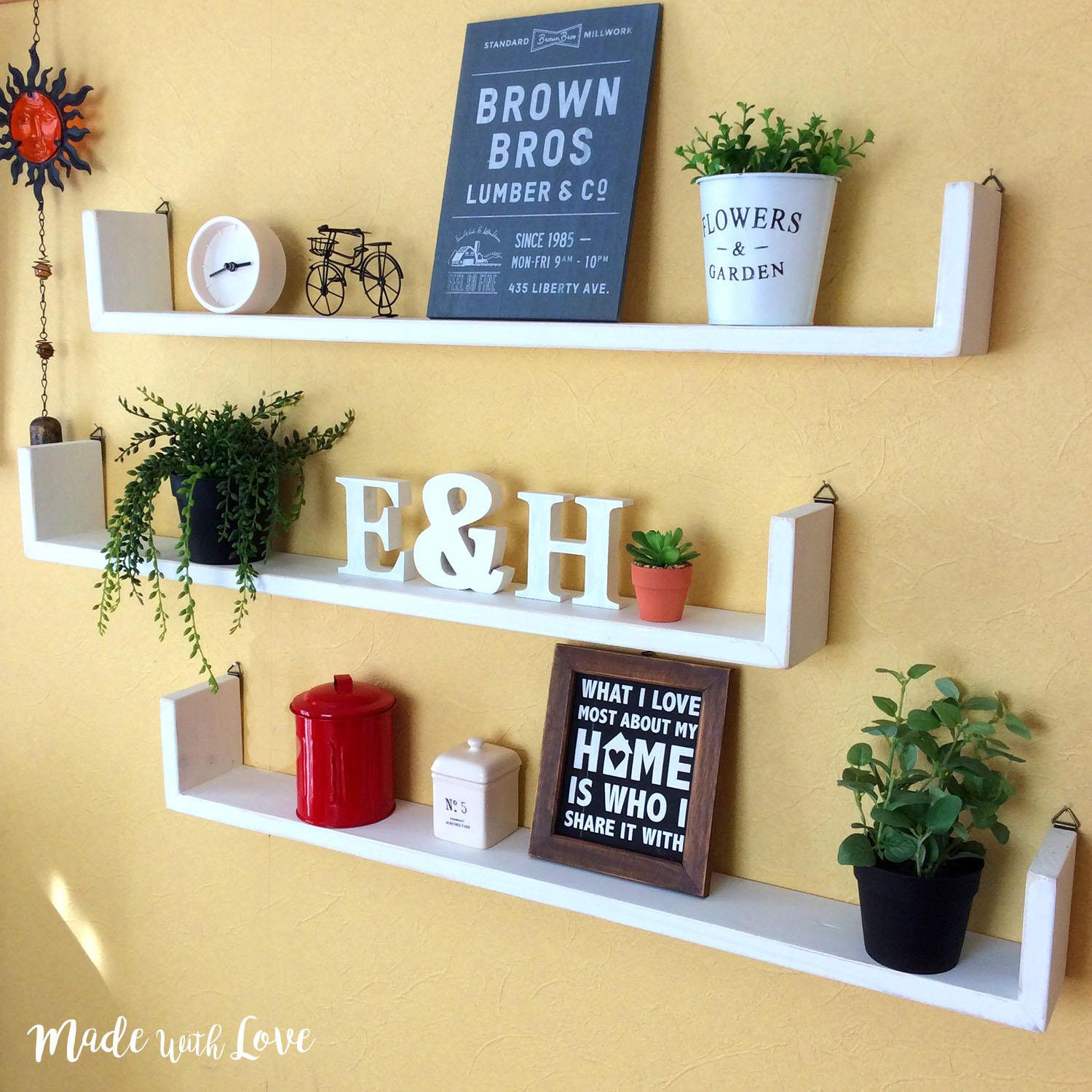 LOVE型 ウォールシェルフ ホワイトカラー】 Love-KANKEI 壁掛けラック  