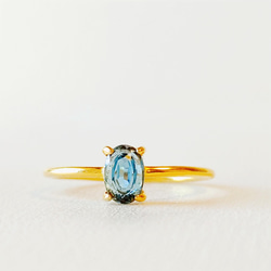 インディゴブルーカイヤナイトリング　天然石　天然石リング　アクセサリー　シンプルリング　指輪　リング　ジュエリー　細身リ 1枚目の画像