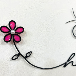 お花と蝶　hello  ワイヤークラフト　アート　壁飾り　可愛い　おしゃれ　インテリア　シンプル　スワッグ　雑貨　 7枚目の画像