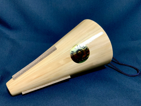 ヒノキ製ストレートミュート(フレンチホルン)チューニング管付き 2枚目の画像