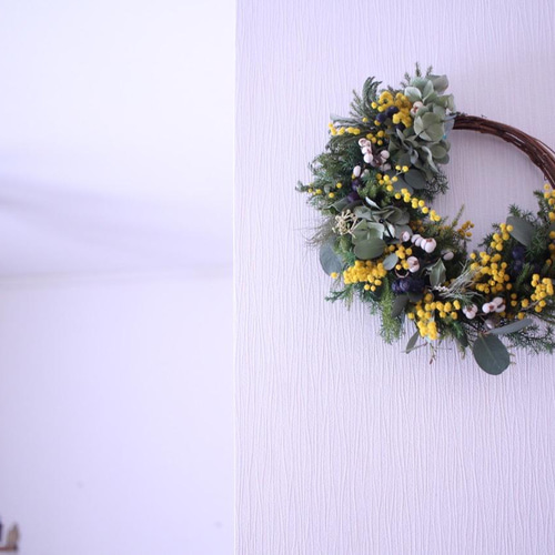 ミモザドライフラワーハーフリース ミモザドライフラワーハーフリース