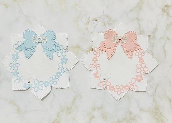 2枚・お祝いカード・メッセージカード・花型カード