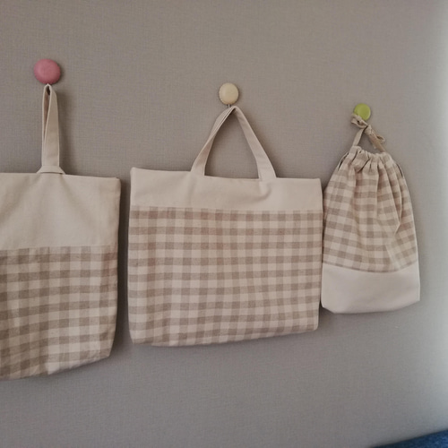 ご予約ページ　レッスンバッグ　シューズ入れ　体操着袋　ハンドメイド　ベージュ ご予約ページ レッスンバッグ シューズ入れ 体操着袋