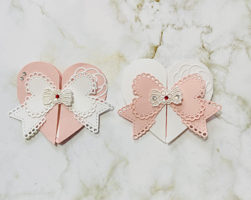 2個セット！クラフトパンチ・ハート型カード・メッセージカード