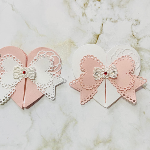 2個セット！クラフトパンチ・ハート型カード・メッセージカード