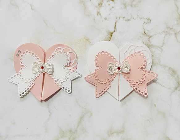 2個セット！クラフトパンチ・ハート型カード・メッセージカード