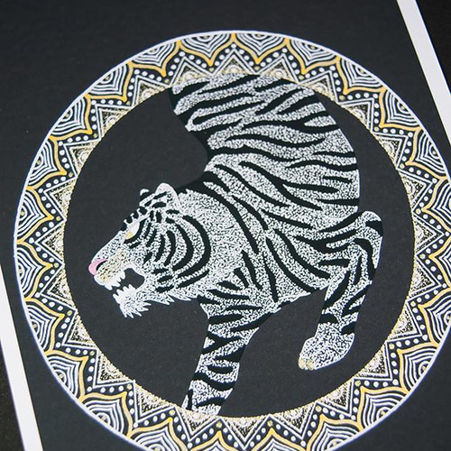 絵ポストカードNo.73「四神 白虎(左向き)」【選べる3枚】 ポストカード