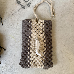 麻紐の吊り下げティッシュボックスカバー 壁掛け 車用 ソフト