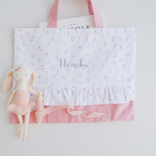 レッスンバッグ♡リバティ♡名入れ刺繍♡おしゃれ♡フリル フリル レッスンバッグ 名入れ 女の子 イブル レッスンバッグ